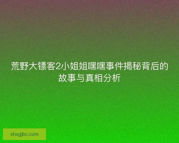 荒野大镖客2小姐姐嘿嘿事件揭秘背后的故事与真相分析 荒野大镖客2小姐姐嘿嘿事件揭秘背后的故事与真相分析