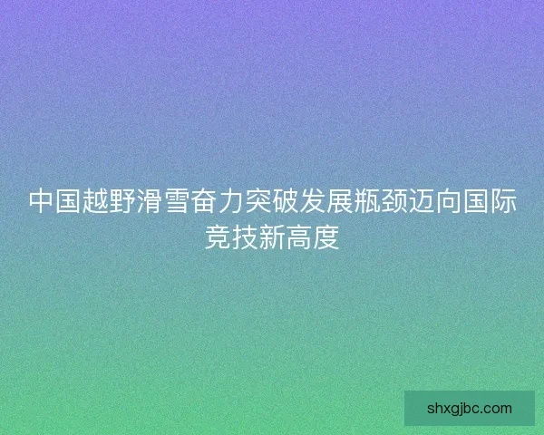 中国越野滑雪奋力突破发展瓶颈迈向国际竞技新高度 中国越野滑雪奋力突破发展瓶颈迈向国际竞技新高度