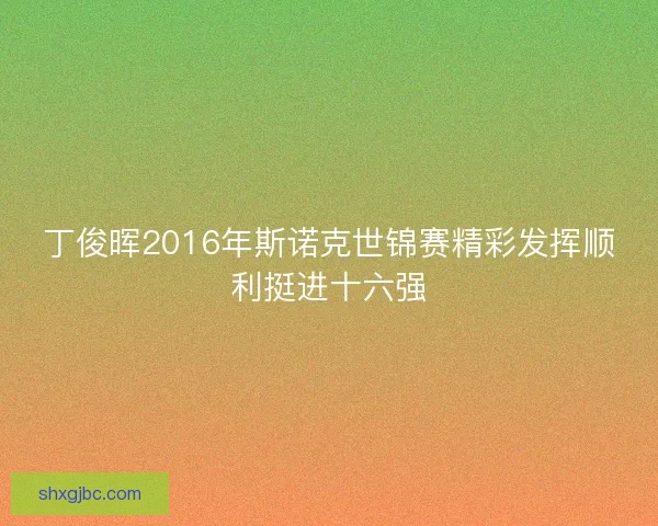 丁俊晖2016年斯诺克世锦赛精彩发挥顺利挺进十六强 丁俊晖2016年斯诺克世锦赛精彩发挥顺利挺进十六强